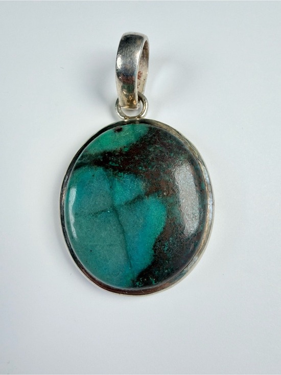 Jewelry - Old Southwest Turquoise Large 1.75" Sterling Silver 925 Round Pendant Necklace